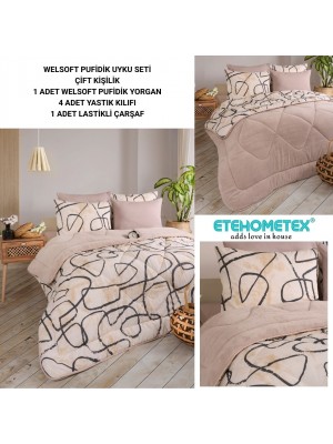 ETE HOMETEX ÇİFT KİŞİLİK WELSOFT UYKU SETİ EFEKT BEJ 8696474231980